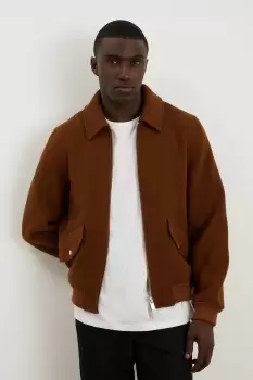 image of Mens Wool Textured Bomber Jacket