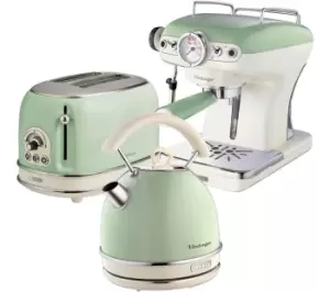 image of Ariete Vintage ARPK17 2 Slice Toaster, Kettle & Coffee Machine Bundle