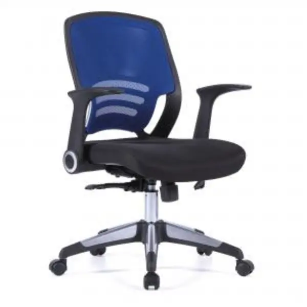 image of Graphite Designer Medium Back Task Chair with Folding Arms and Stylish NTDSBCMF560BL