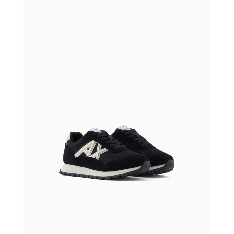 Image of Armani Exchange Mens Runners Black/Gold male 9 (43)
