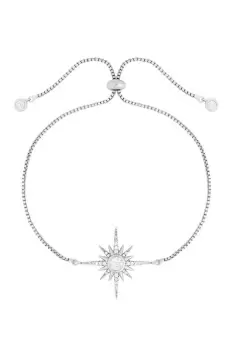 Image of Rhodium Plated Star Toggle Bracelet