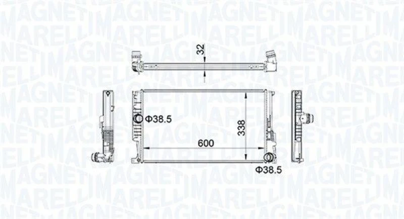Image of MAGNETI MARELLI Engine radiator MAGNETI MARELLI 350213159600