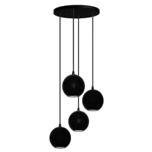 Image of Midway Cluster Pendant Ceiling Light Black 30cm