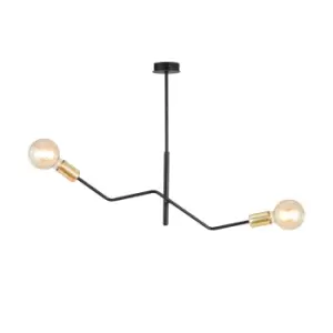 Image of Bolt Black Contemporary Semi Flush Light 2x E27