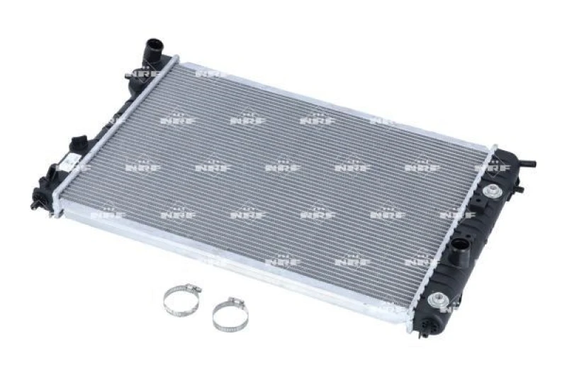 Image of NRF 519689 Engine radiator EASY FIT Brazed cooling fins, Aluminium, with mounting parts Aluminium Radiator,engine cooling (470)