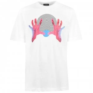 Image of Diesel Hands Print T Shirt - White 100