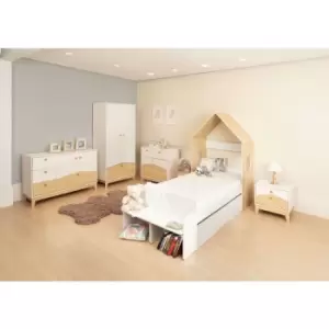 Image of Cody 5 Piece Bedroom Set in White and Pine Effect Finish