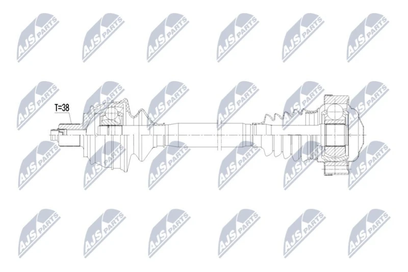 Image of NTY NPW-AU-085 Drive shaft Automatic Transmission, Rear Axle Right Drive Shaft (13)
