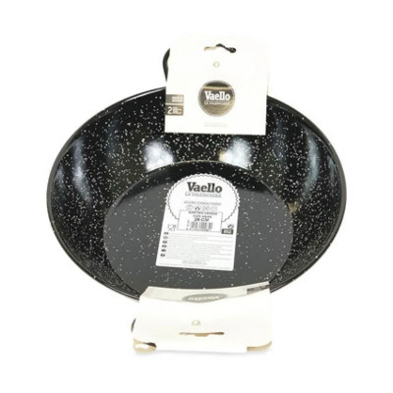 Image of Verano Spanish Ceramics Enamelled Deep Frying Pan With Handles Kitchen Cookware (Diam) 28cm Black unisex
