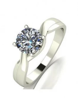 image of Moissanite 9Ct White Gold 1Ct Equivalent Solitaire Ring