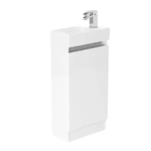 image of Newland 400mm Single Door Ceramic Basin Unit - White Gloss