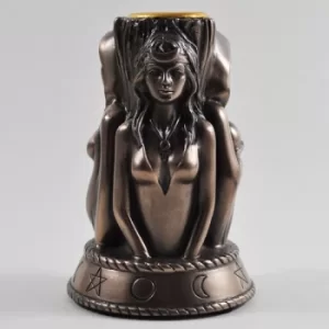 Image of Three Witches Candle Stick Holder Ornament 10cm