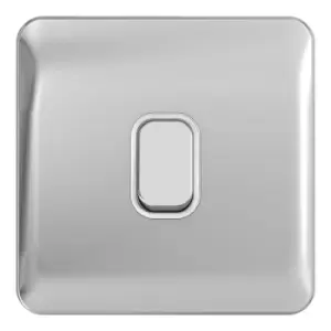 Image of Schneider LSD 10A 1G 2W Retractive Switch White Insert Polished Chrome - GGBL1012RWPCS