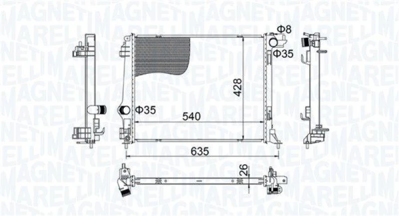 Image of MAGNETI MARELLI Engine radiator MAGNETI MARELLI 350213207400