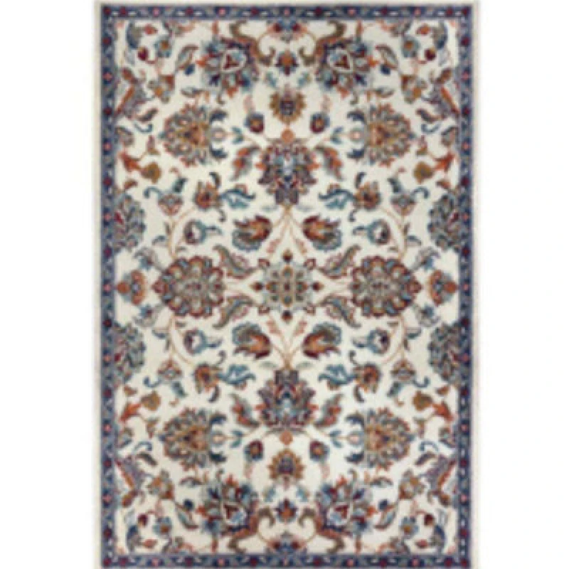 Image of THE RUGS Orient Rug Caracci Vintage Floral Design Low Pile Living Room in Cream Size: 80cm x 120cm Cream Unisex 80cm x 120 cm