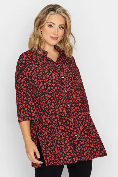 Image of Yours Printed Shirt Red