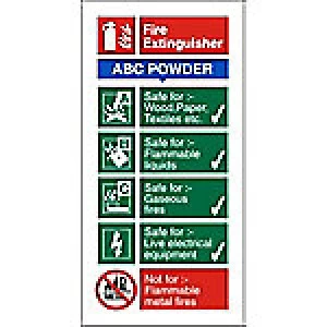 Image of Fire Extinguisher Sign ABC Powder Aluminium 20 x 10 cm