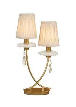 Image of Sophie Table Light, 2 x E14 (Max 20W), Gold Painting, Cream Shades