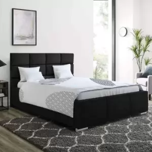 Image of Gerali Bed Double Plush Velvet Black