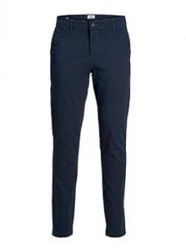 image of Jack & Jones Jack & Jones Dave Slim Fit Chinos, Navy Blazer, Size 28, Inside Leg Short, Men