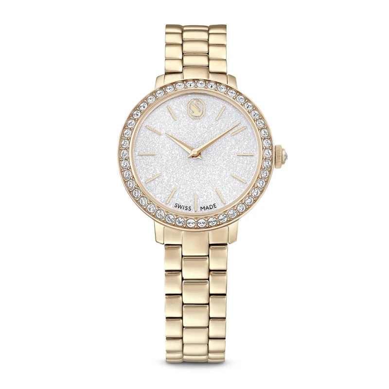 Image of Swarovski Swarovski Gold Coloured Matrix 3-link Metal Bracelet Watch
