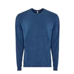 Image of Next Level Adults Unisex Suede Feel Long Sleeve Crew T-Shirt (3XL) (Heather Cool Blue)