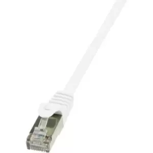 image of LogiLink CP2091S RJ45 Network cable, patch cable CAT 6 F/UTP 10.00 m White incl. detent