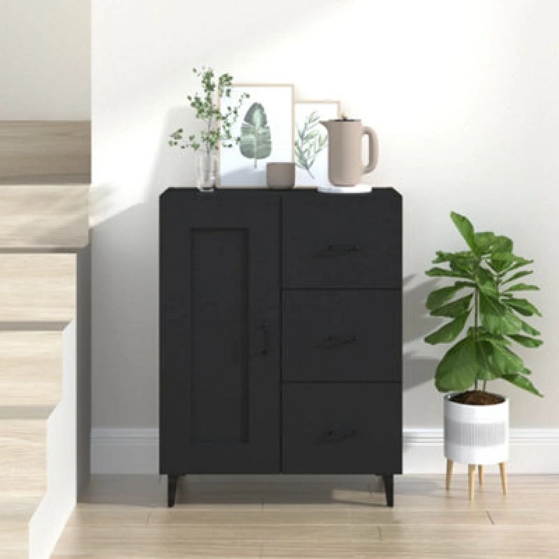 Image of VIDAXL Sideboard Black 69.5x34x90cm Engineered Wood vidaXL 8720287080282