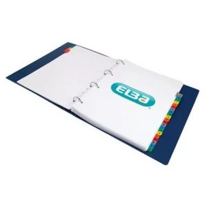 Image of Elba A4 Extra Wide Strongline Reinforced Multi-Coloured Dividers 180gsm Index A-Z Single