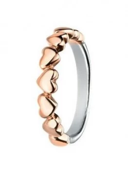 image of The Love Silver Collection Rose Gold Plated Sterling Silver Heart Ring