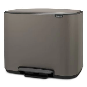 Image of Brabantia Bo Pedal Bin 11 + 23 Litre Platinum