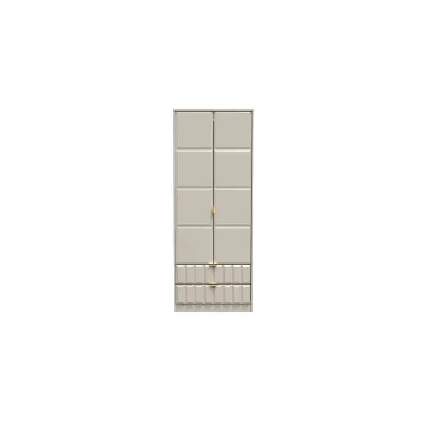 Image of Ready Assembled Cuba Tall 2 Drawer Wardrobe - Kashmir Matt
