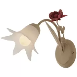 Image of Fan Europe Lighting - Fan Europe rose Wall Lamp with Glass Shades Ivory 27.5x20x15cm