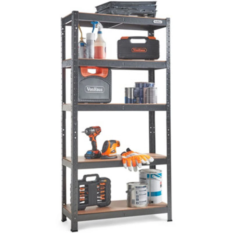 Image of VonHaus 5-Tier Garage Shelves Grey
