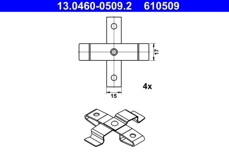 Image of Brake pad fitting kit ATE 13.0460-0509.2