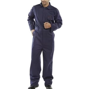 image of Click Workwear Cotton Drill Boilersuit Navy Blue Size 34 Ref CDBSN34