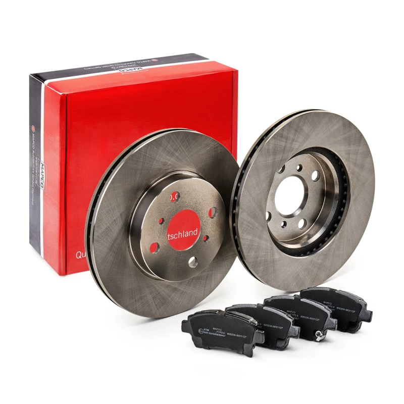 Image of MAPCO 47545 Brake disc and pads set Front Axle, Brake Disc Type: Vented, with acoustic wear warning Brake Set,disc brakes (3405)