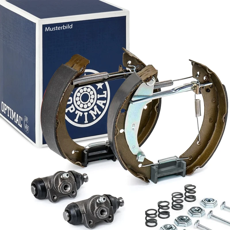 Image of OPTIMAL BK-5162 Brake Set, drum brakes Rear Axle, with wheel brake cylinder, with mounting manual Brake Set,drum brakes (3859)