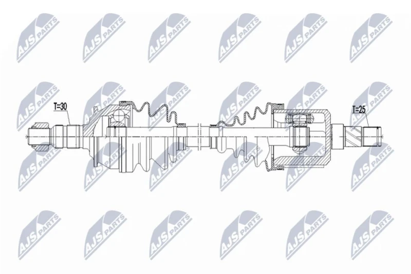 Image of NTY NPW-PL-149 Drive shaft 6-Speed Manual Transmission, Front Axle Left Drive Shaft (13)