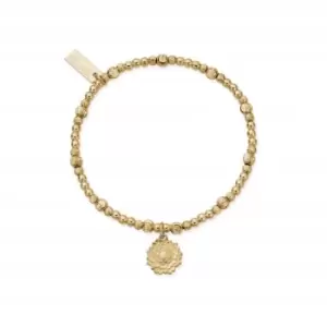 image of Gold Cute Sparkle Sunflower Bracelet GBCS3201