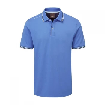 image of Oscar Jacobson Polo Shirt - Mid Blue