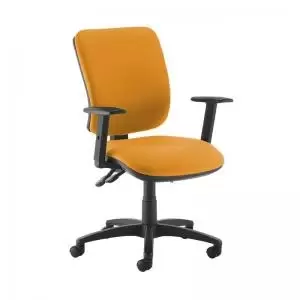 image of Senza high back operator chair with adjustable arms - Solano Yellow