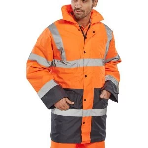 Image of BSeen Hi Vis Heavyweight Two Tone Traffic Jacket 2XL OrangeNavy Ref
