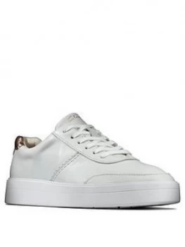 Image of Clarks Hero Walk Leather Trainer - White