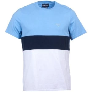 Image of Barbour Mens Castle Panel Tee Colorado Blue Large