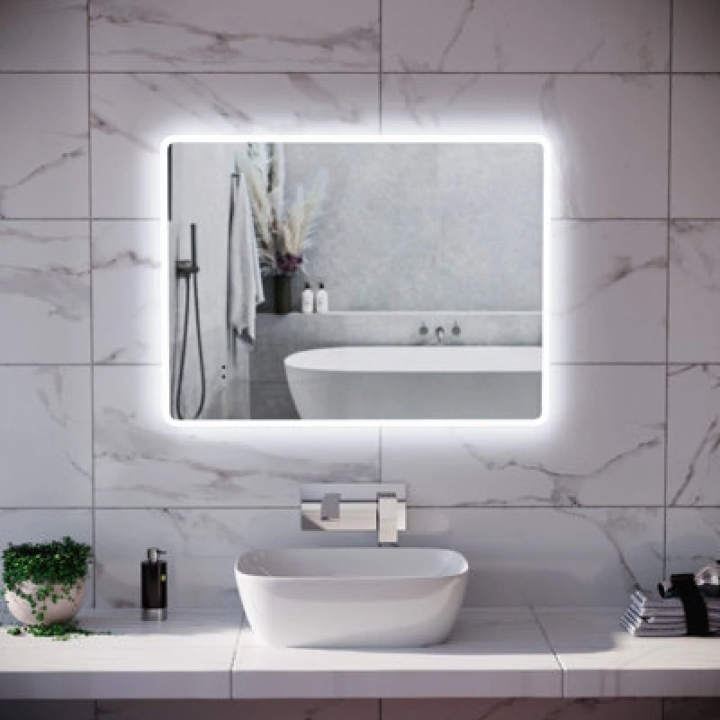 Image of Nes Home Motion Sensor Bathroom LED Mirror Shaver Socket Demister 600 x 800mm Silver