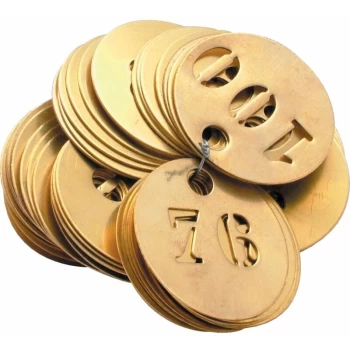 Image of 30MM Brass Identity Discs 1-100 (Box-100) - Kennedy