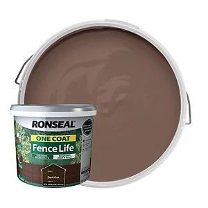 Image of Ronseal One Coat Fence Life Matt Shed & Fence Treatment - Dark Oak 9L