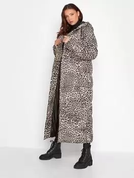 Long Tall Sally Longline Padded Coat - Animal, Natural, Size 14, Women