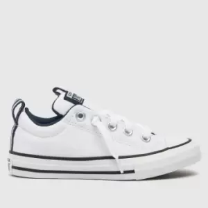 image of Converse White & Navy All Star Street Junior Trainers